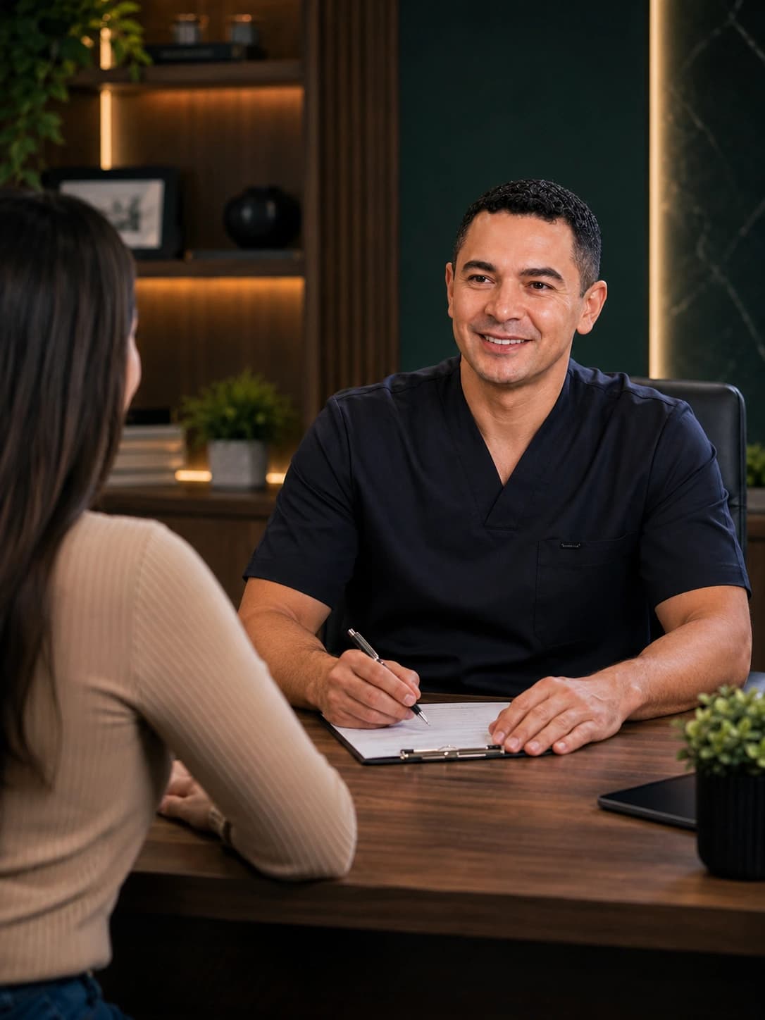 Cristiano Almeida em atendimento presencial individualizado